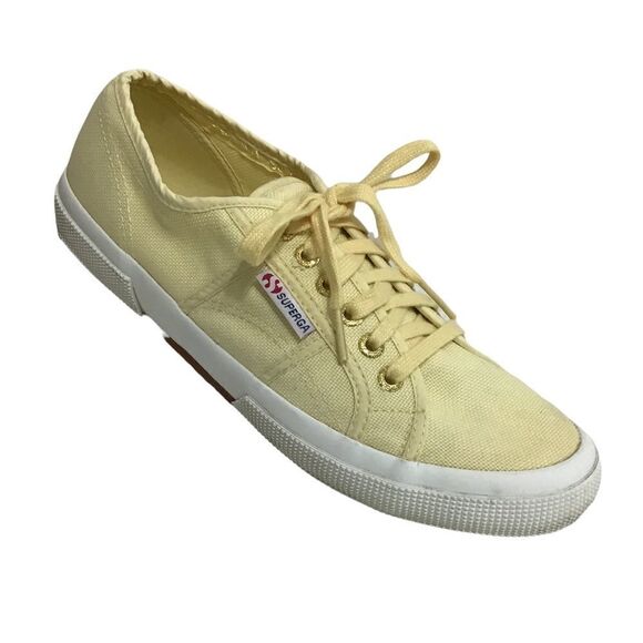 SUPERGA Yellow Classic Sneakers Good Condition Size 10 Unisex - Picture 1 of 9